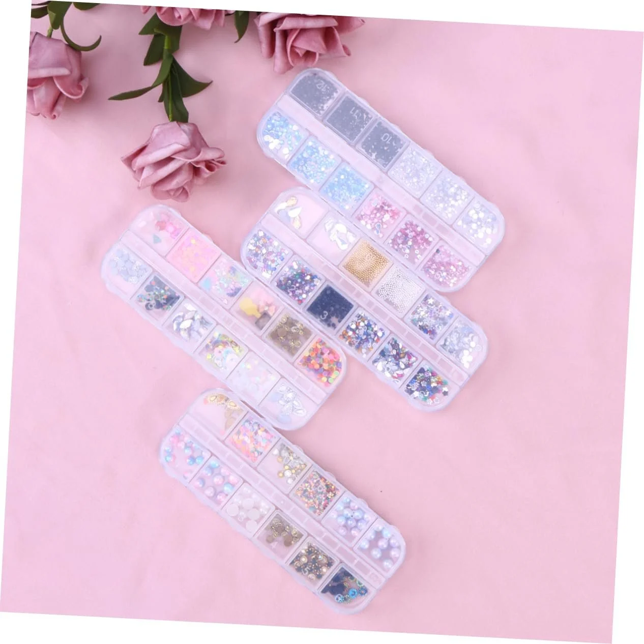 Стразы для ногтей FRCOLOR набор, 4 шт, фото №9