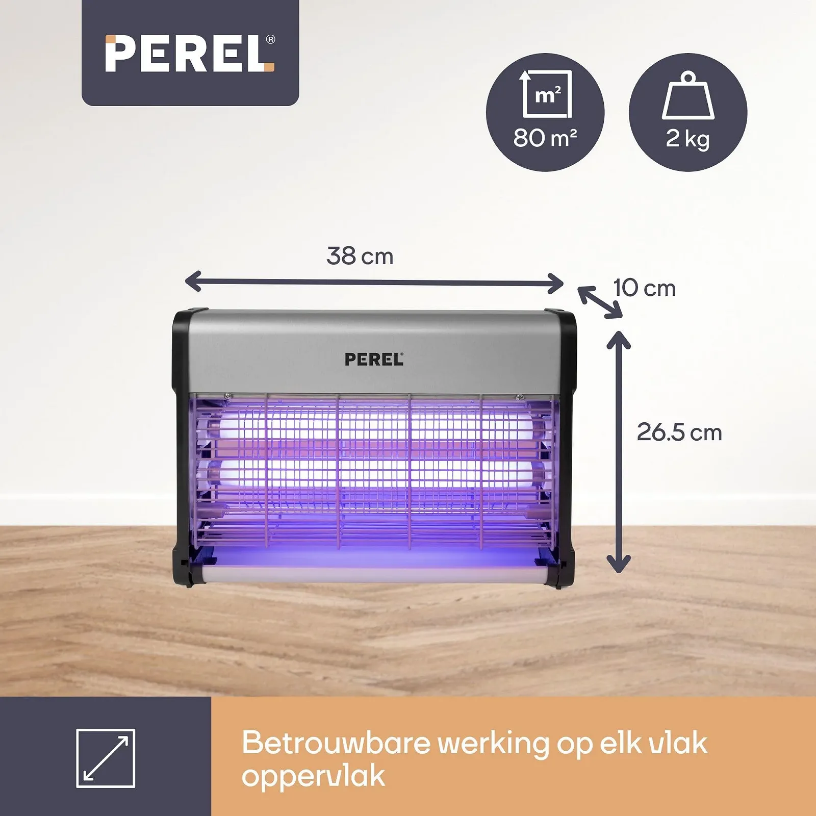 Знищувач комах Perel UV 2800 V 80 м² Метал, фото №6