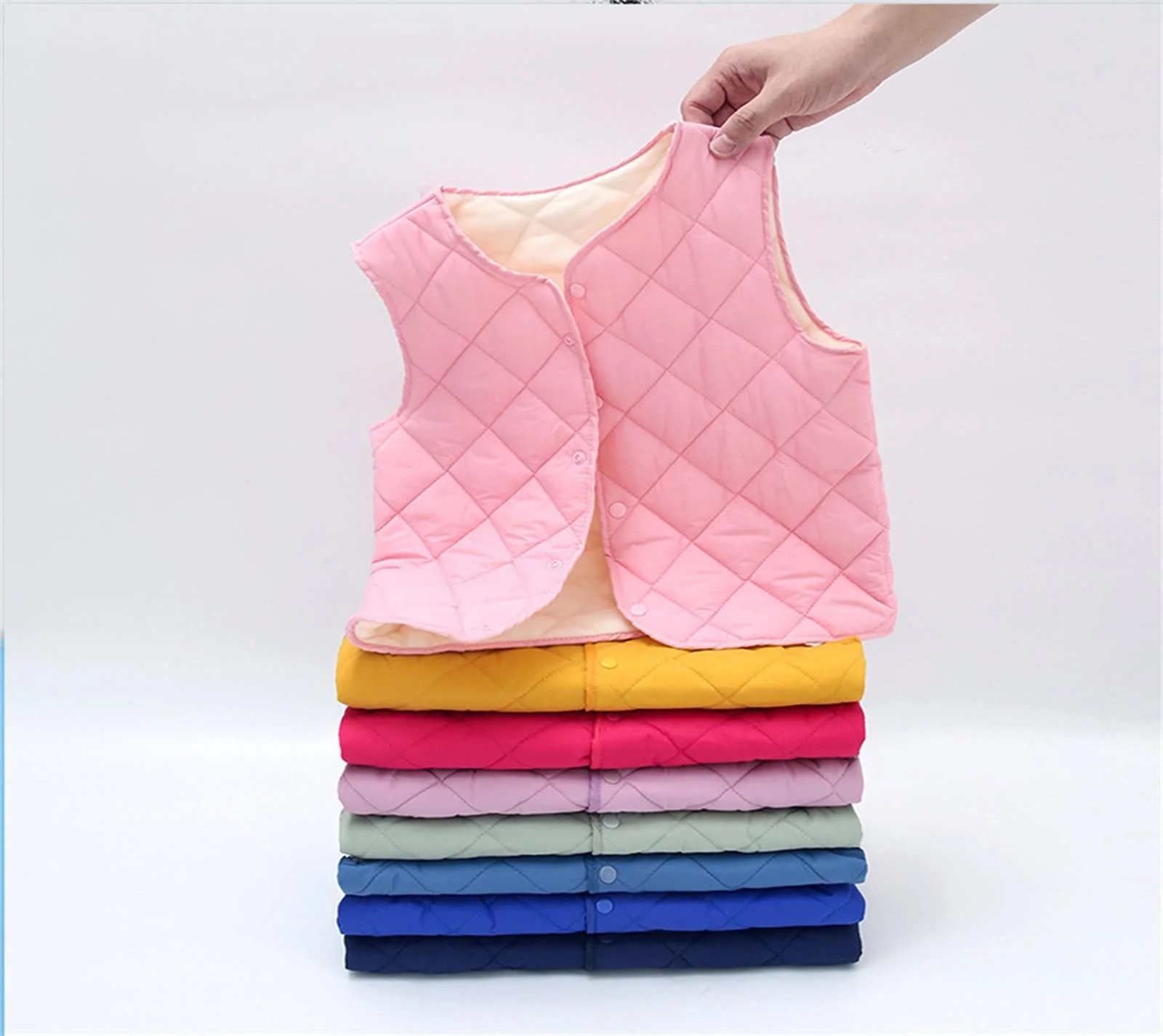 Жилет для малюків, дитячий, зимовий, однотонний, фото №2