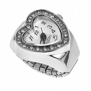 Часы LIFKOME Элегантные с покрытием в форме сердца Повседневные кварцевые часы на палец для мужчин и женщин с бриллиантовыми акцентами, Кварц, Сплав, Без драгоценных камней. - Фото 1