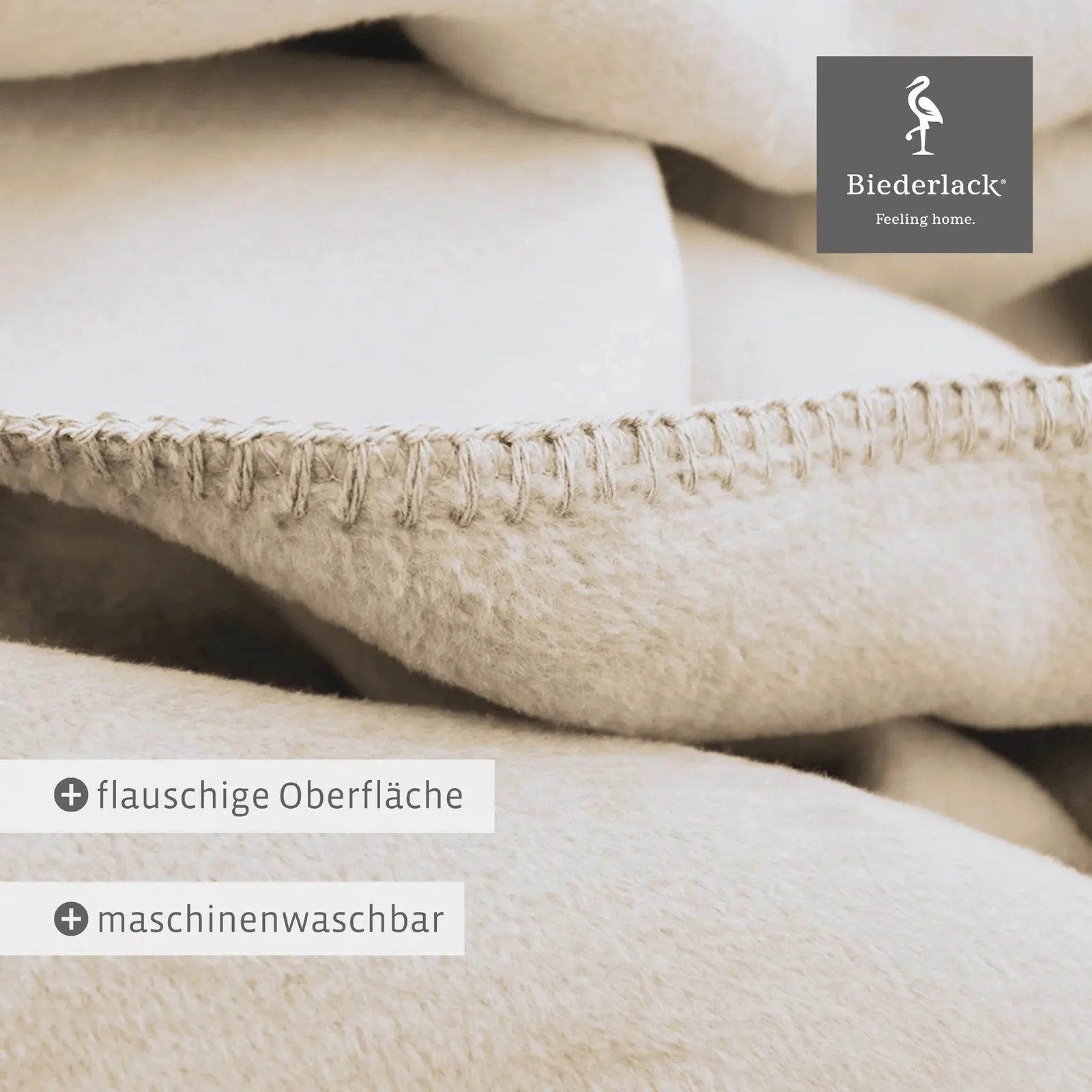 Одеяло Biederlack Fluffy Мягкое Плюшевое Смесь хлопка Ecru Feather 150 x 200 см, фото №3