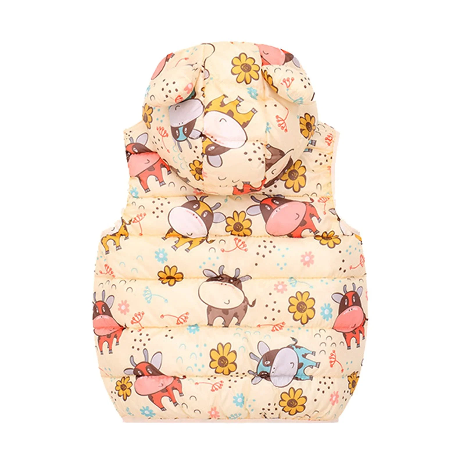 Жилет стеганый Generisch Легкий зимний для мальчиков и девочек Безрукавки Пальто Милый жилет с капюшоном Пуховый жилет Осенняя зимняя куртка для активного отдыха, фото №3