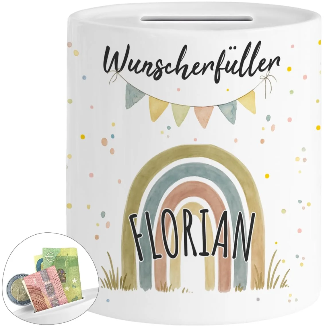 Скарбничка Wunscherfüller Rainbow дитяча з тваринами керамічна, фото №1