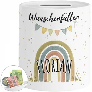 Скарбничка Wunscherfüller Rainbow дитяча з тваринами керамічна - Фото 1