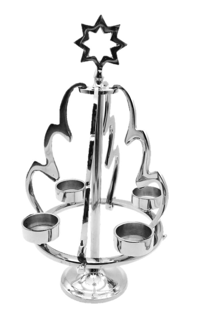 Ялинка з металу 4 підсвічники для чайних свічок 36 см, фото №7