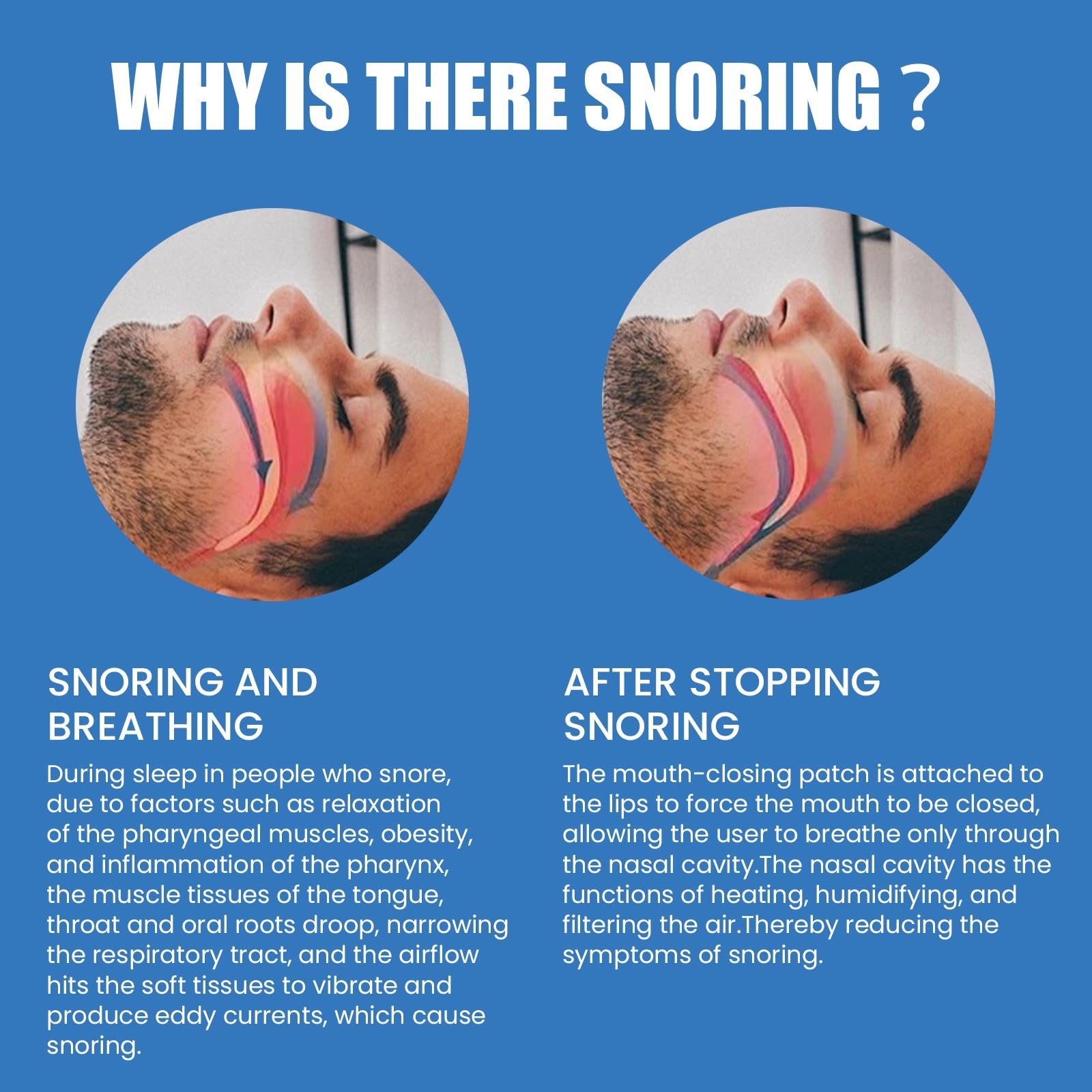 Пластир для рота для сну проти хропіння для носового дихання та тихої ночі Безбарвний, фото №5