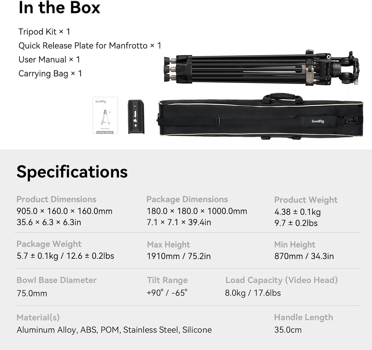 Штатив Smallrig AD-80 Черный, фото №8 Штатив Smallrig AD-80 Черный, фото №8