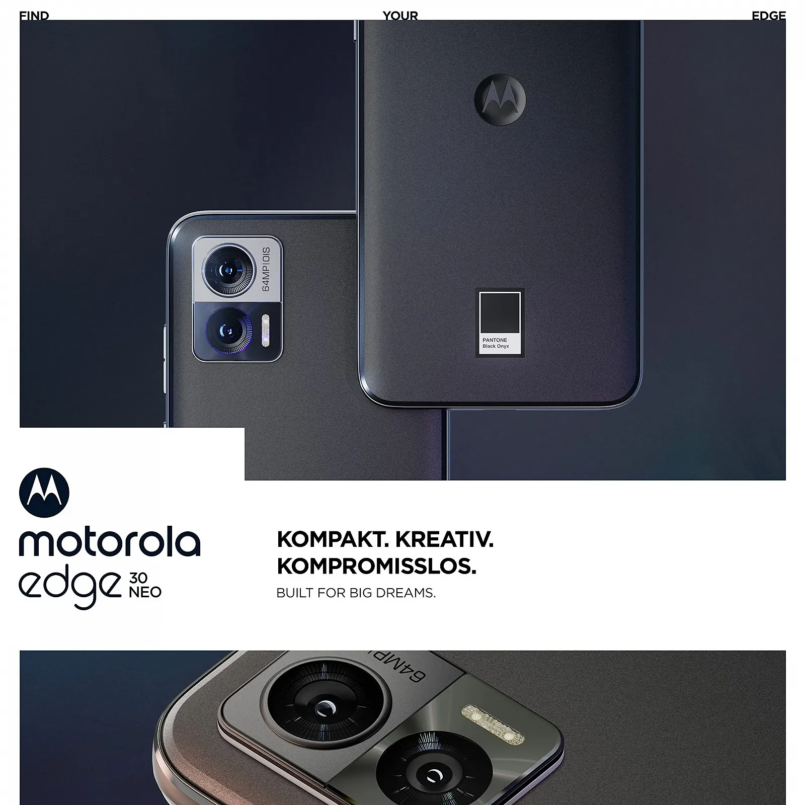Смартфон Motorola edge30 neo 6.3" FHD+ 8/128GB 4020 mAh Black Onyx, фото №2