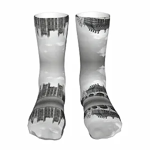 Забавные Носки с Подсолнухами для Женщин и Мужчин Мягкие Удобные Носки Теплые Зимние Носки Средней Длины, London - Фото 1