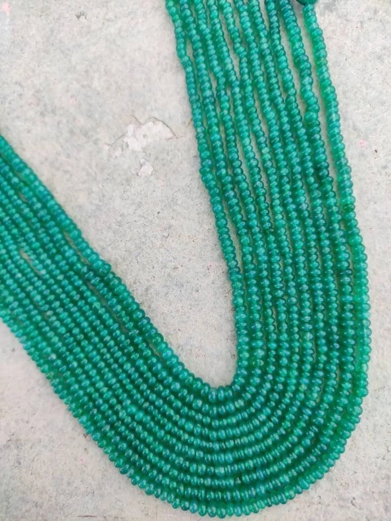 Бусины Оникс Зеленый Натуральный Граненый Рондель 3-3.5 мм, фото №2