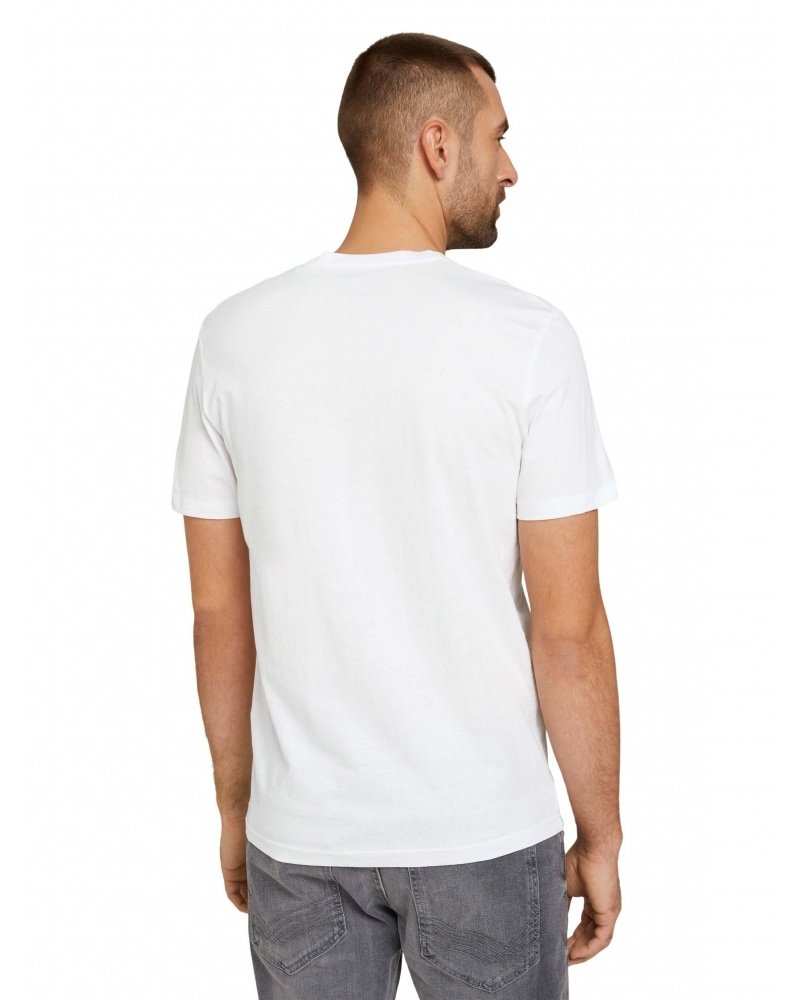 Футболка printed crewneck logo  1030527XX1020000 Tom Tailor Білий M, фото №2