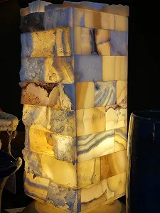 Настільна лампа Alabaster Stone квадратна ручна робота ~ 3 кг synthetic.ua - Фото 1