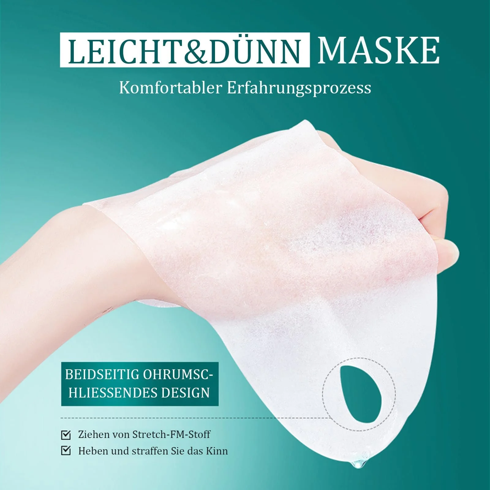 Маска Колагенова Підтягуюча для обличчя 6 шт, V Маска з Колагеном для підборіддя та обличчя, фото №3