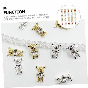 Amosfun 20 шт. украшений для ногтей, медведь, стразы для ногтей, конфеты, подвеска для ногтей, плоская задняя часть, маникюр, DIY, металл, мелкие ювелирные изделия, 3D патч synthetic.ua - Фото 1