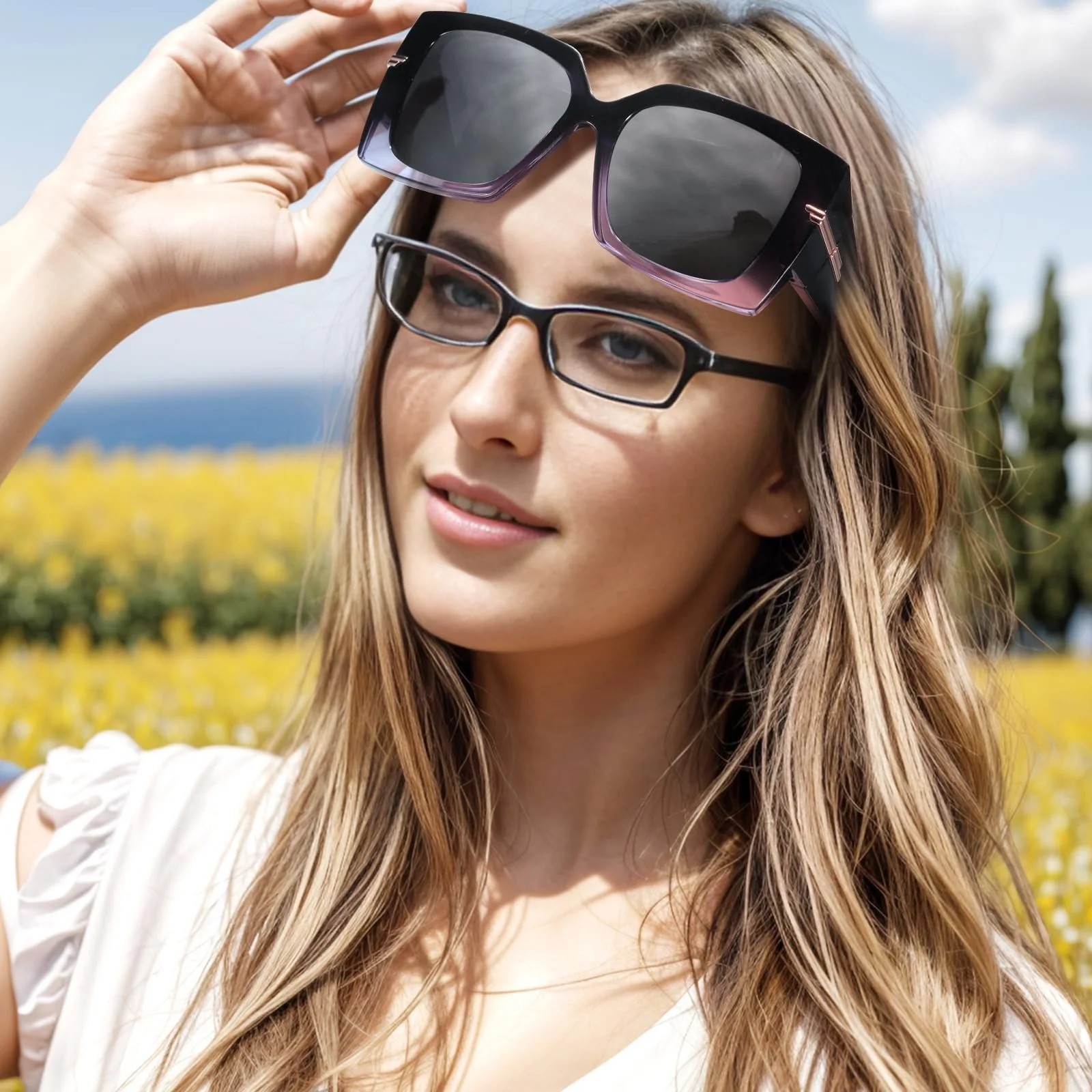 Поляризованные солнцезащитные очки Type LVIOE для женщин UV400 Protection, большая квадратная оправа Shade для вождения, фото №2