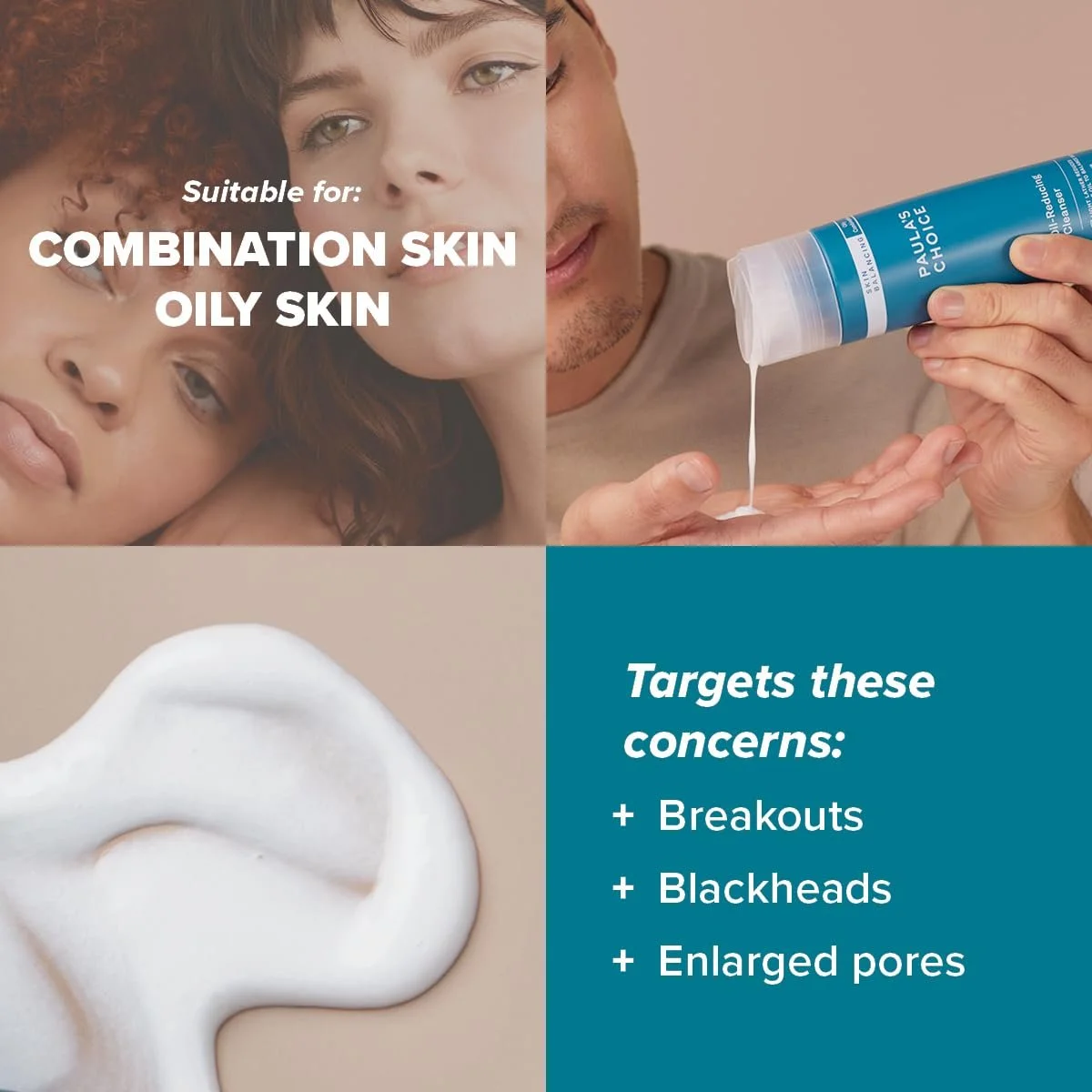 Очищувальний Засіб для Обличчя Paula's Choice SKIN BALANCING пінний для комбінованої та жирної шкіри 237 мл, фото №3