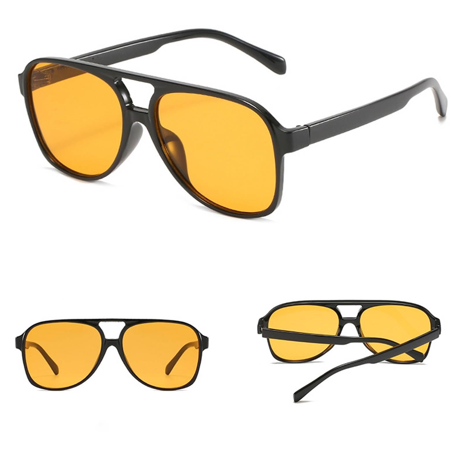 Сонцезахисні окуляри Авіатор DYOUen Вінтаж Класичні 70-х Поляризовані UV400 Чорний, Помаранчевий, фото №5