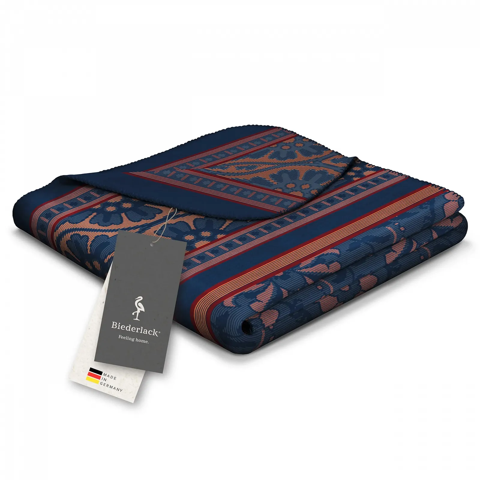 Покрывало Biederlack Persian Garden 150 x 200 см темно-синий/оранжевый, фото №1