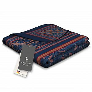 Покрывало Biederlack Persian Garden 150 x 200 см темно-синий/оранжевый - Фото 1