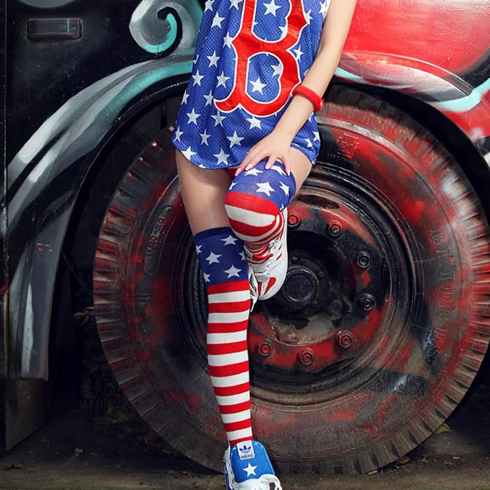 Шкарпетки до коліна PRETYZOOM Зірки та смуги американського прапора, фото №6