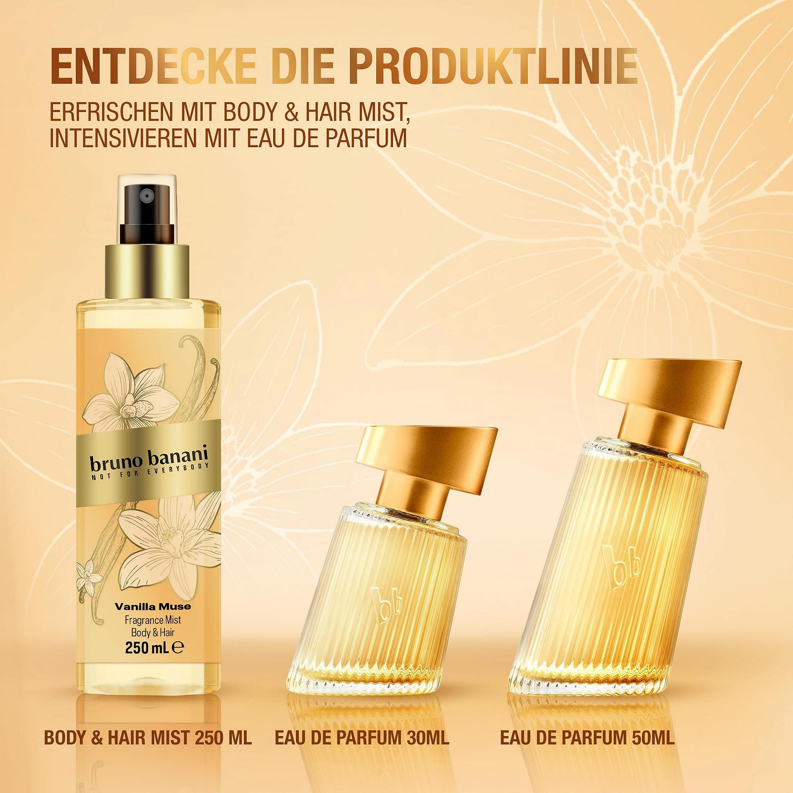 Парфумована вода bruno banani Vanilla Muse Фруктовий бурштиновий аромат з білими квітами, персиком і ваніллю Інтенсивний, стійкий і спокусливо жіночний, 30 мл, фото №8