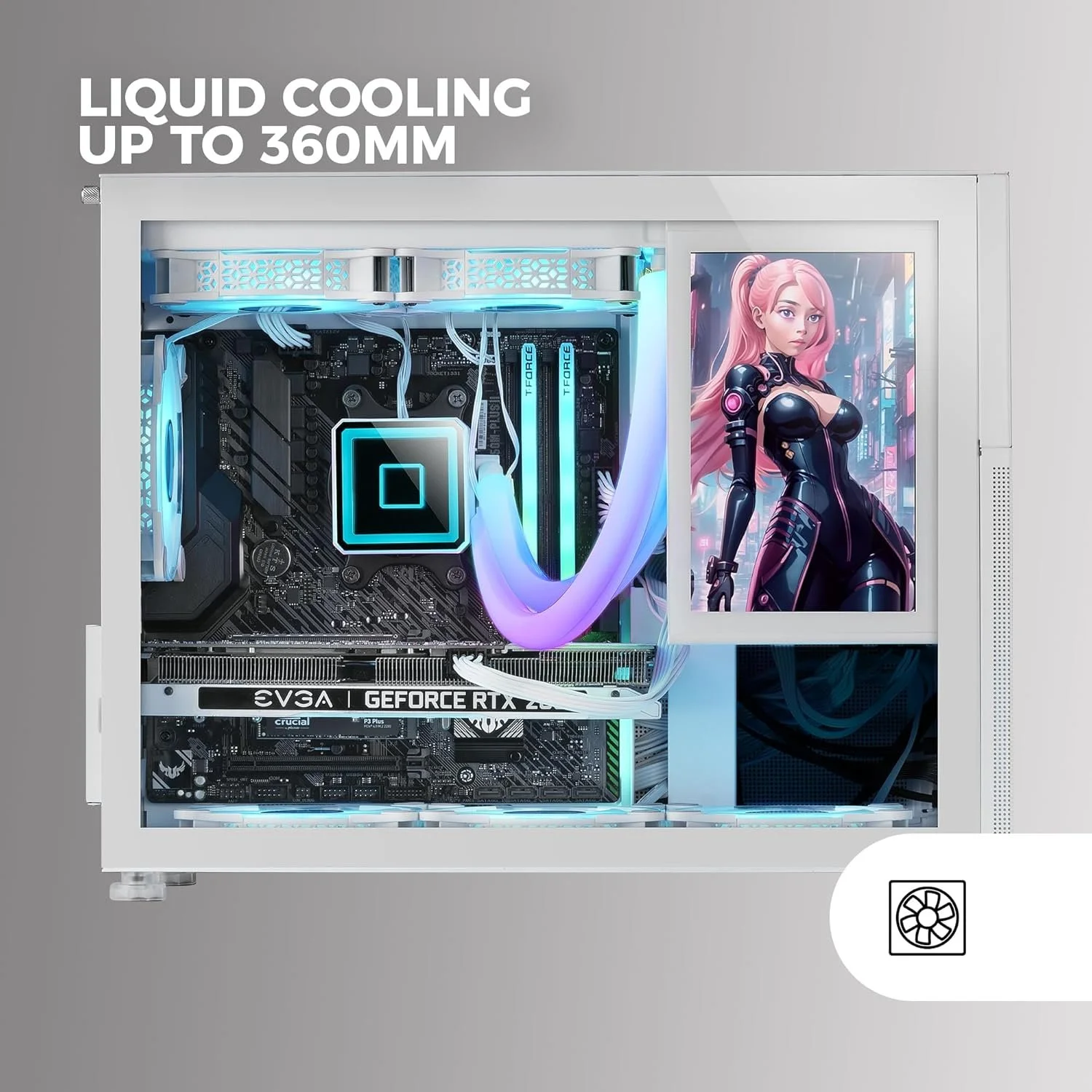 Корпус для ПК з LCD-дисплеєм 8'' Mars Gaming MC-LCD Білий, фото №5
