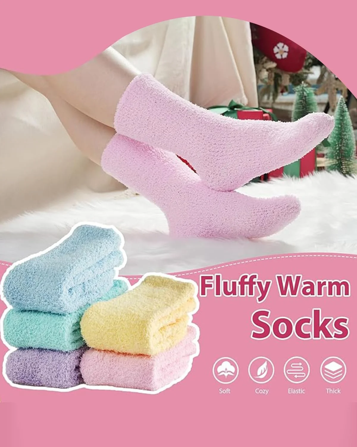 М'які Пухнасті Шкарпетки Жіночі 5 Пар Розмір 35-41, фото №2