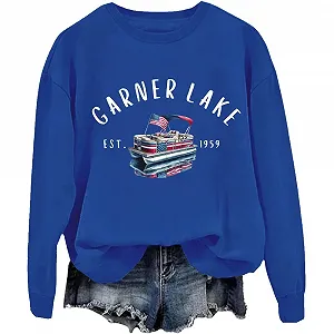 Свитшот Garner Lake Boat Est 1959 Lake Boat Langarm Рубашка Lustige Boot Grafik для женщин и мужчин - Фото 1