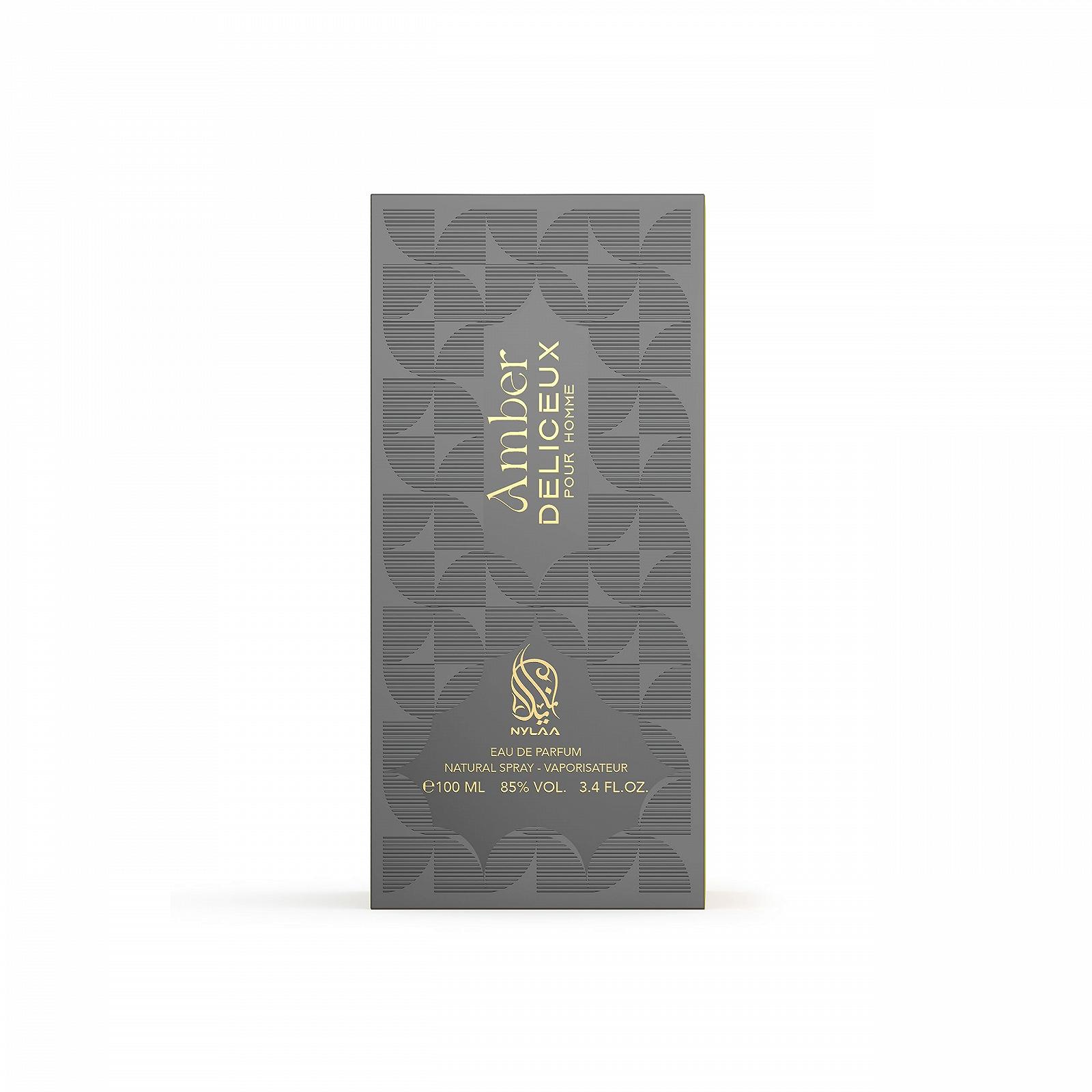 Парфуми Nylaa Amber Deliceux для чоловіків, Eau de Parfum, свіжість цитрусових і морських нот з теплом амбри і пряними акордами, фото №3