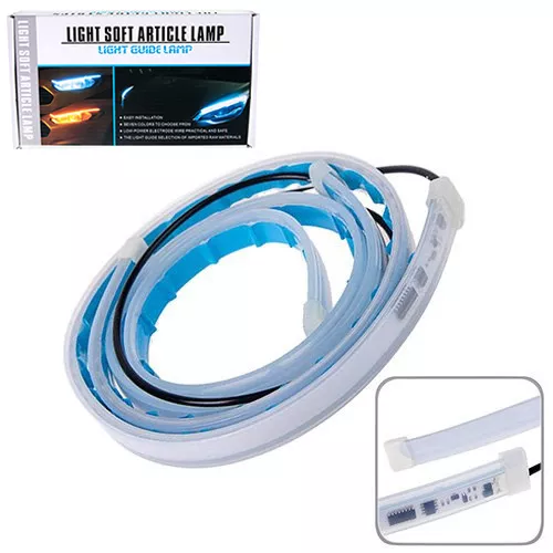 Ходовые огни гибкие 60см белый/белый бегущий/желтый поворот 10579 ХО 60, фото №1