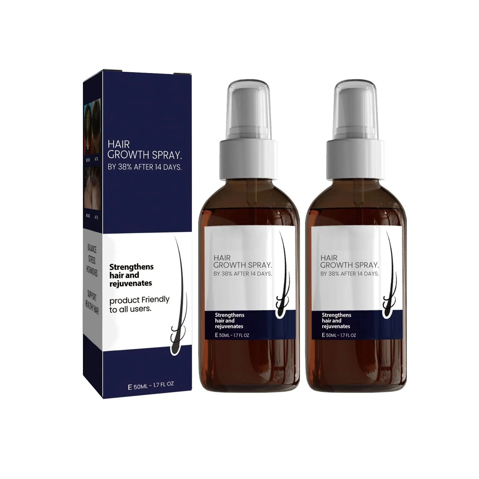 Спрей для росту волосся з екстрактом імбиру та біотином, 2 шт, фото №1