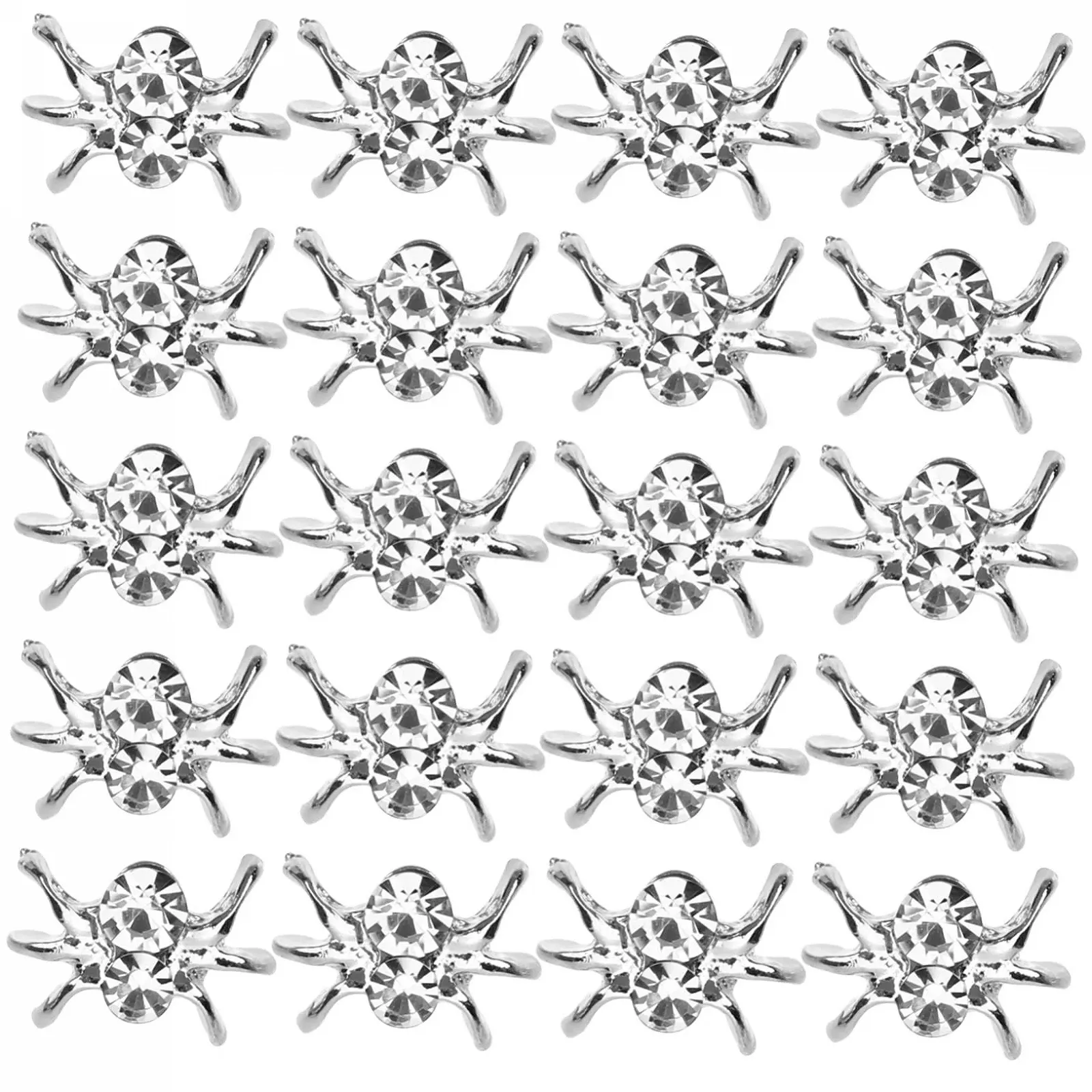 Украшение для маникюра Паук, 30 шт, серебряные бусины, фото №1