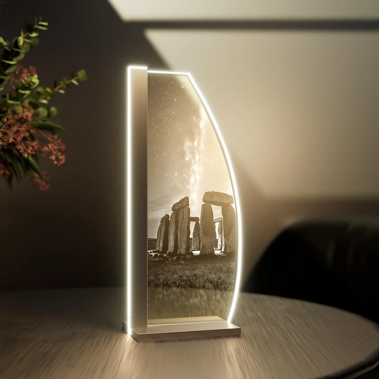 Настільна лампа LED Stonehenge Sail Скляна Срібляста, фото №6