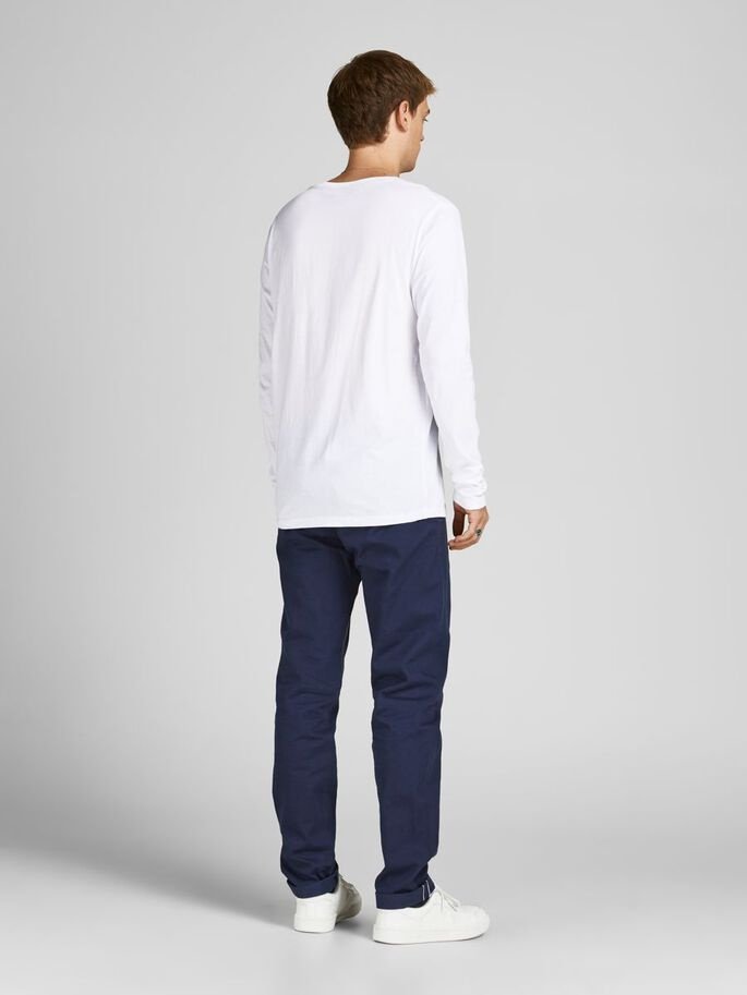 Футболка Jack&Jones JJBRAT TEE LS 12200518 белая XL, фото №2