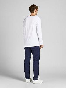 Футболка з довгими рукавами JJBRAT TEE LS 12200518--Fit:Standard fit Jack&Jones Білий XL synthetic.ua - Фото 1