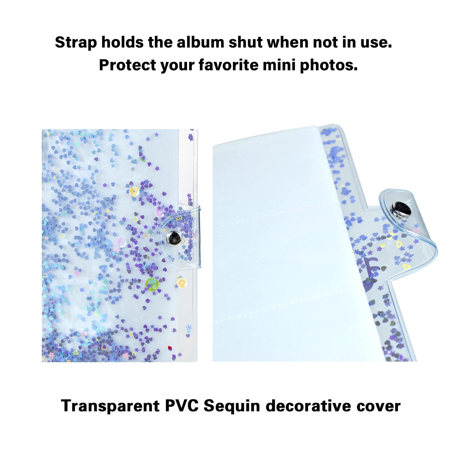 Мини-альбом для фото 96 карманов 3 дюйма для Fuji Instax Mini / Polaroid Snap С блестками, фото №5