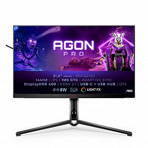 Монітор AOC AGON Pro AG324UX 32 дюйми UHD Ігровий 144 Гц 1 мс HDR400 FreeSync Premium Чорний - Фото 1