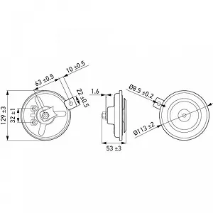 Сигнал звуковий HELLA 3BA 002 768-082 для AEBI BMW DAF MACK MAN VAN HOOL VOLVO LEYLAND DAF synthetic.ua - Фото 1