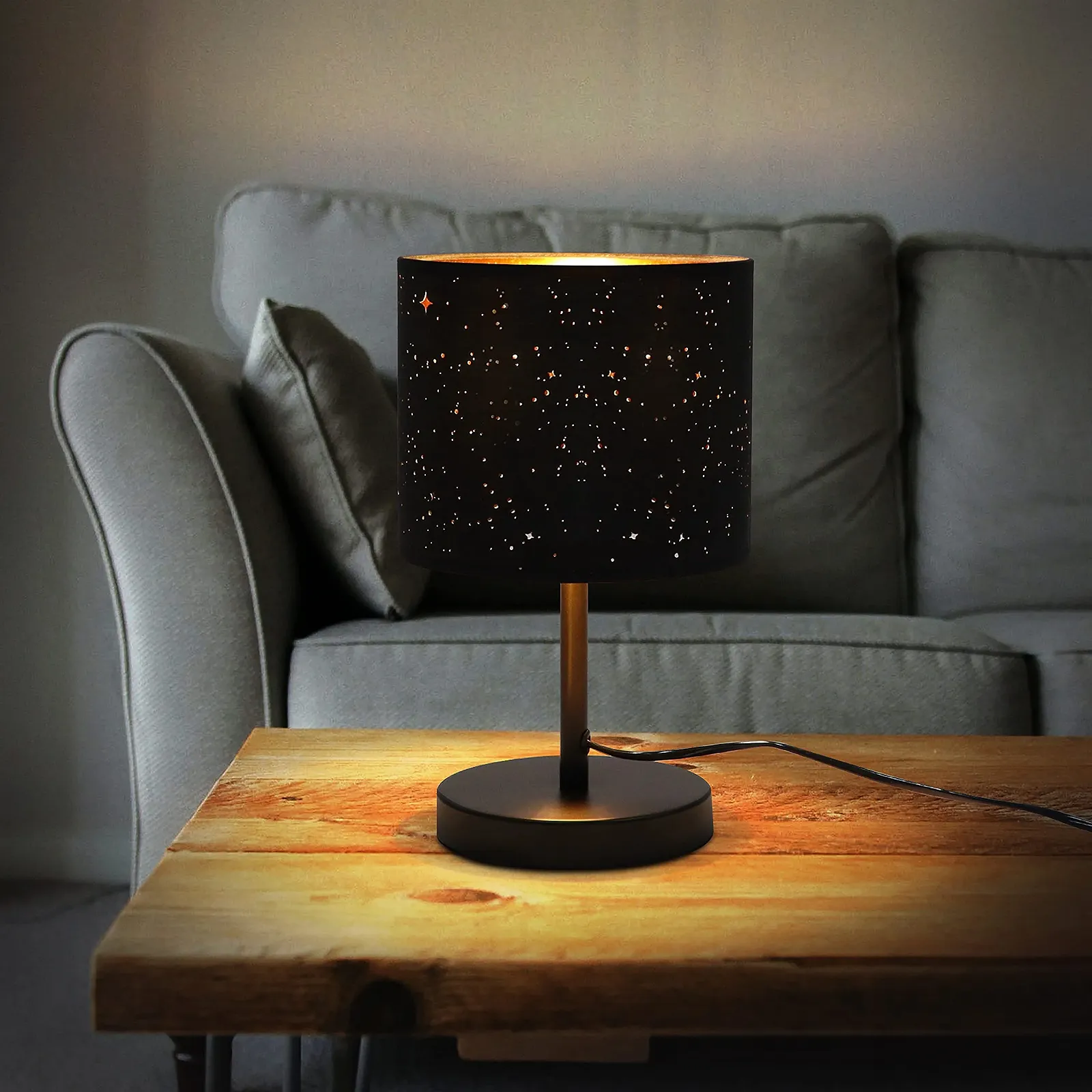 Настільна лампа ZMH Country House E27 Чорний Золотий, фото №7