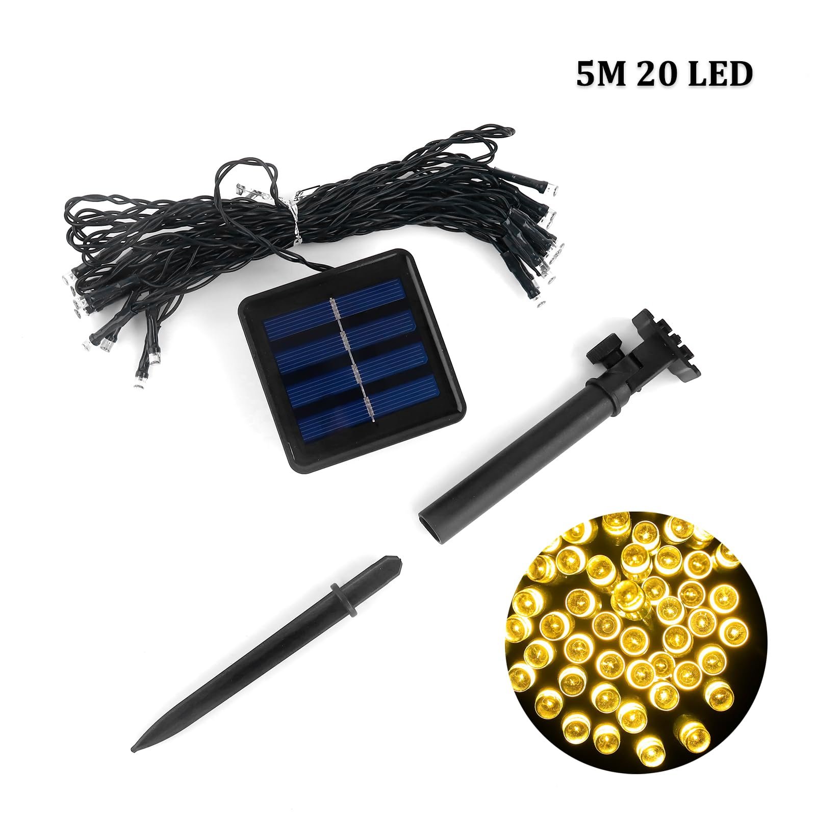 Гірлянда ENLACE Сонячна 5 м 20 LED Теплий білий, фото №2