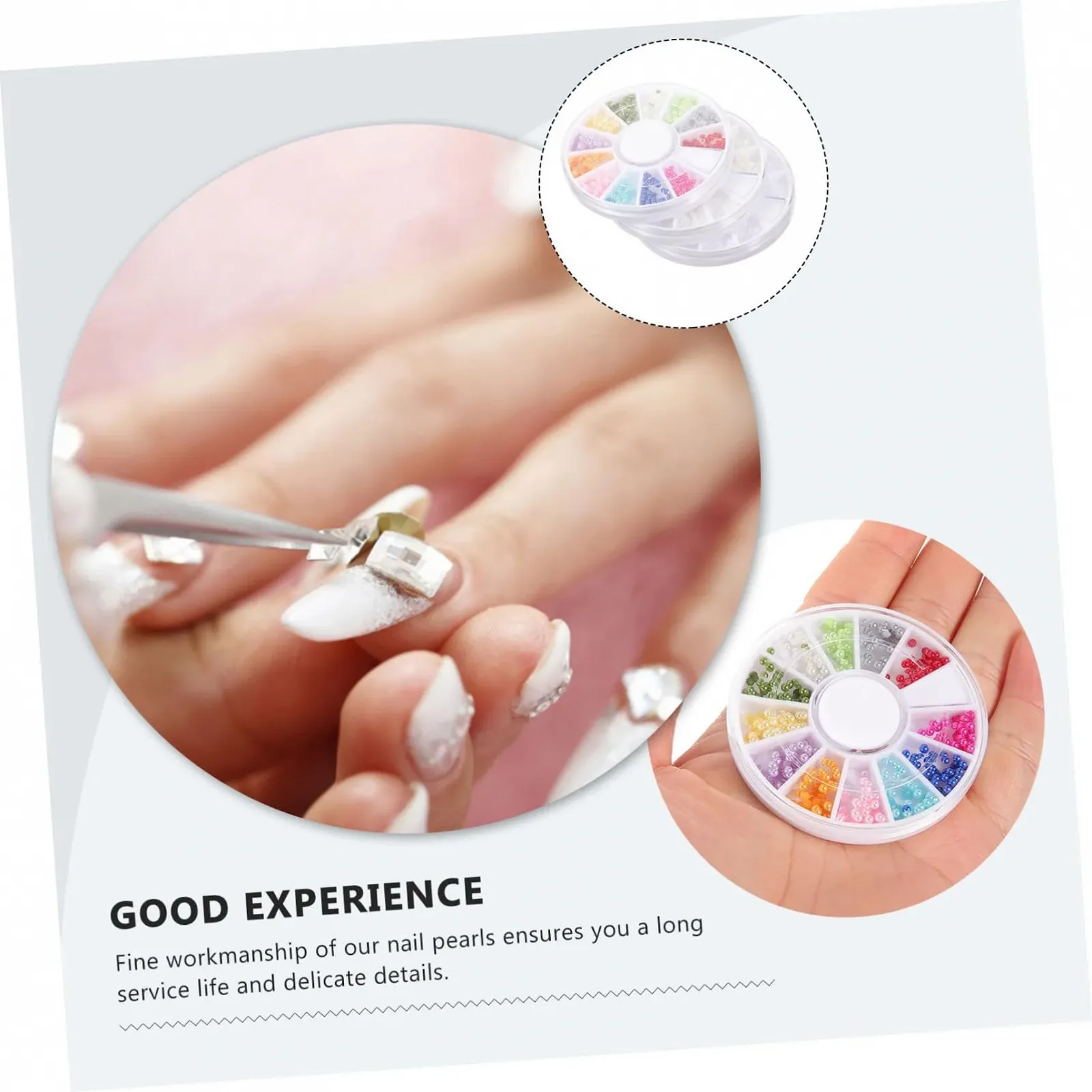 Housoutil та набір плоских задників 200 штук Білі напівкруглі смоляні прикраси, фото №4