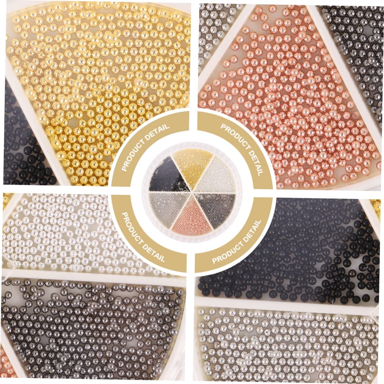 Украшения для ногтей Beavorty, 4 набора, плоскодонные стразы, металлические 3D украшения для ногтей, шарики для ногтей, металлические бусины для ногтей, стальные шарики, фото №5