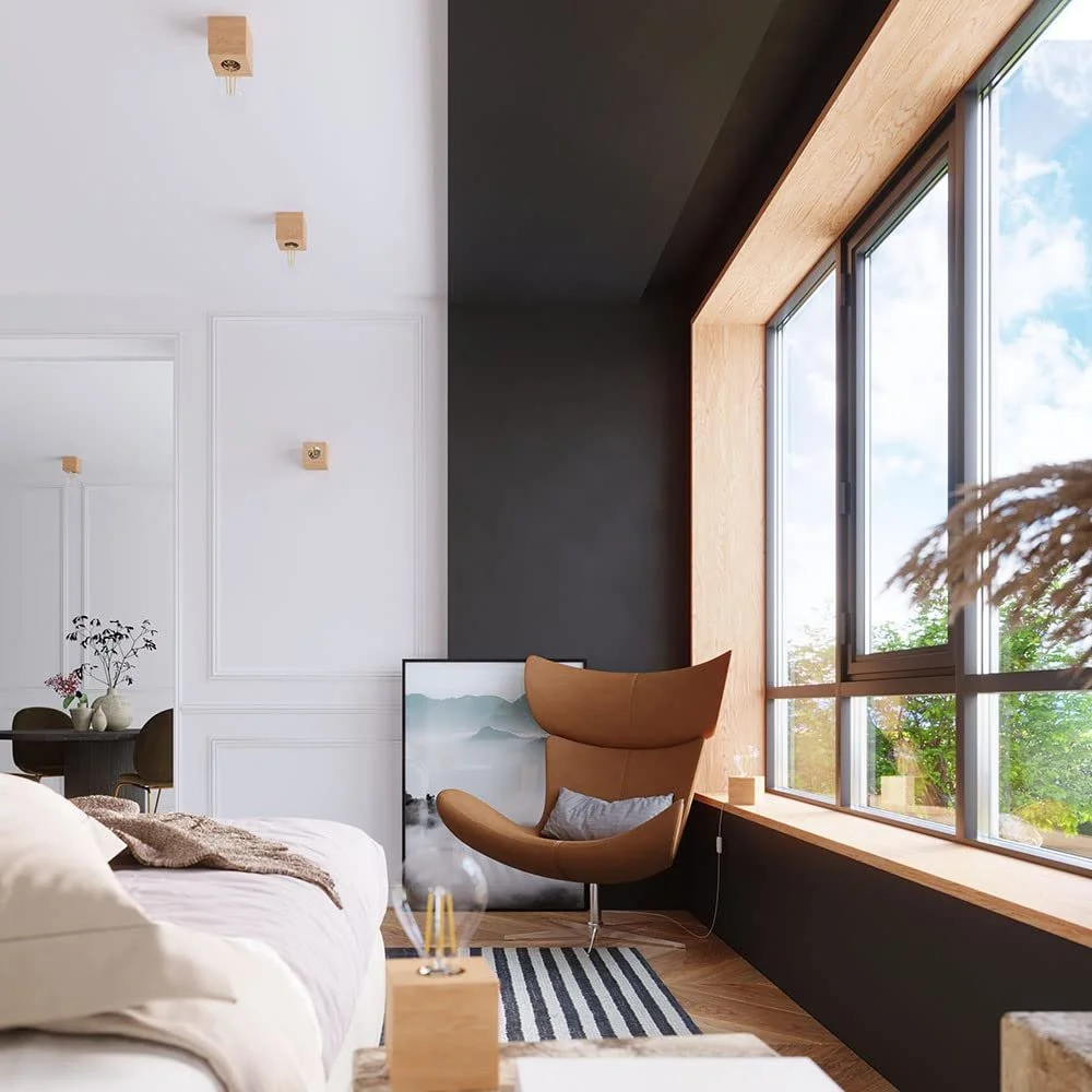 Настільна лампа Wooden Country House Style E27 10 x 10 см Натуральне дерево, фото №5