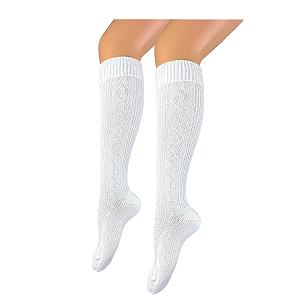 Модные женские и мужские традиционные чулки гольфы с элегантным видом крючком и кабельным узором длинные гольфы белые - соединенный вручную шов - Фото 1