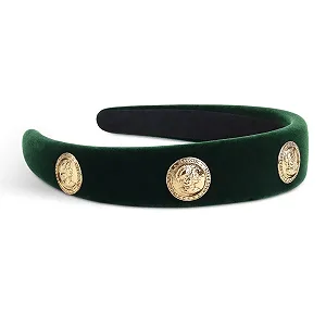 Обруч Оксамитовий Вінтажний з Тканинною Підкладкою Зелений - Фото 1