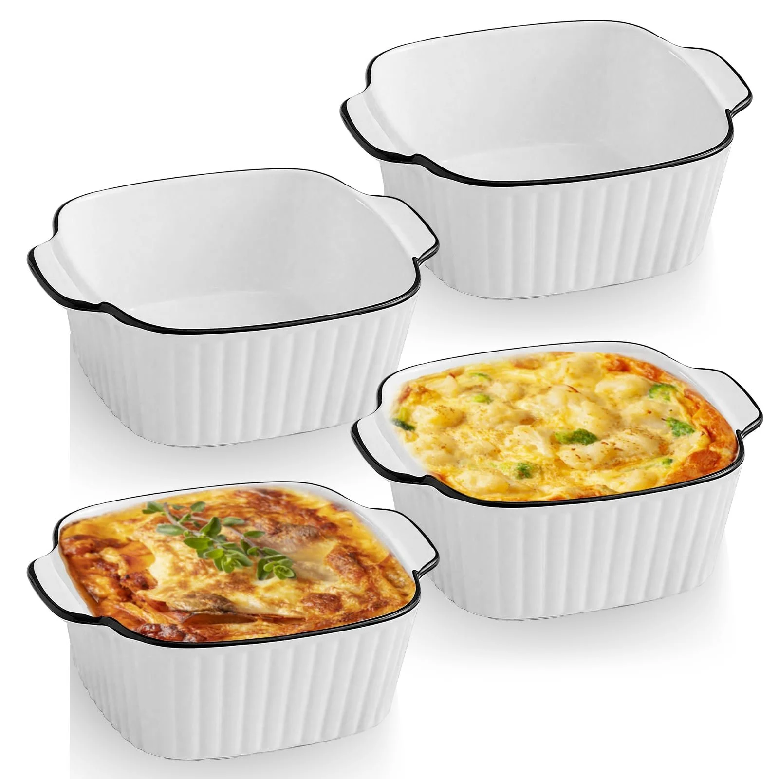 Набір форм для запікання IIRC керамічних малих 4 шт. біла 14.5 x 11.5 x 5.5 см, фото №1 Набір форм для запікання IIRC керамічних малих 4 шт. біла 14.5 x 11.5 x 5.5 см, фото №1