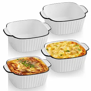 Набір форм для запікання IIRC керамічних малих 4 шт. біла 14.5 x 11.5 x 5.5 см - Фото 1