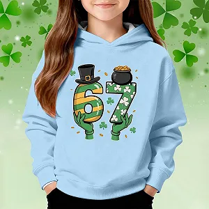 Детская толстовка с капюшоном Six Seven 67 Meme, пуловер с длинными рукавами и рисунком 67, удобная мягкая толстовка, уличная одежда для мальчиков и девочек, модный джемпер на День Святого Патрика synthetic.ua - Фото 1