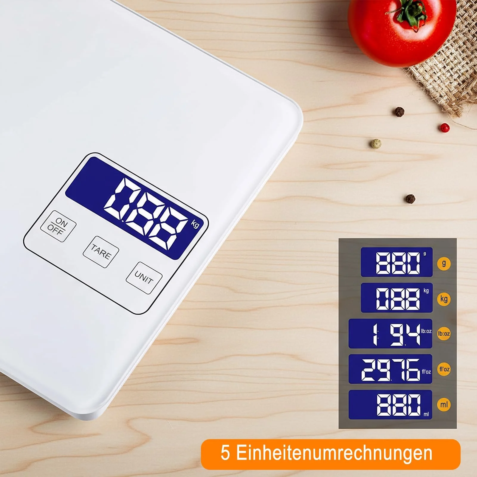 Кухонні ваги BRICH цифрові 15 кг 1 г з XXL LCD-дисплеєм, фото №4 Кухонні ваги BRICH цифрові 15 кг 1 г з XXL LCD-дисплеєм, фото №4