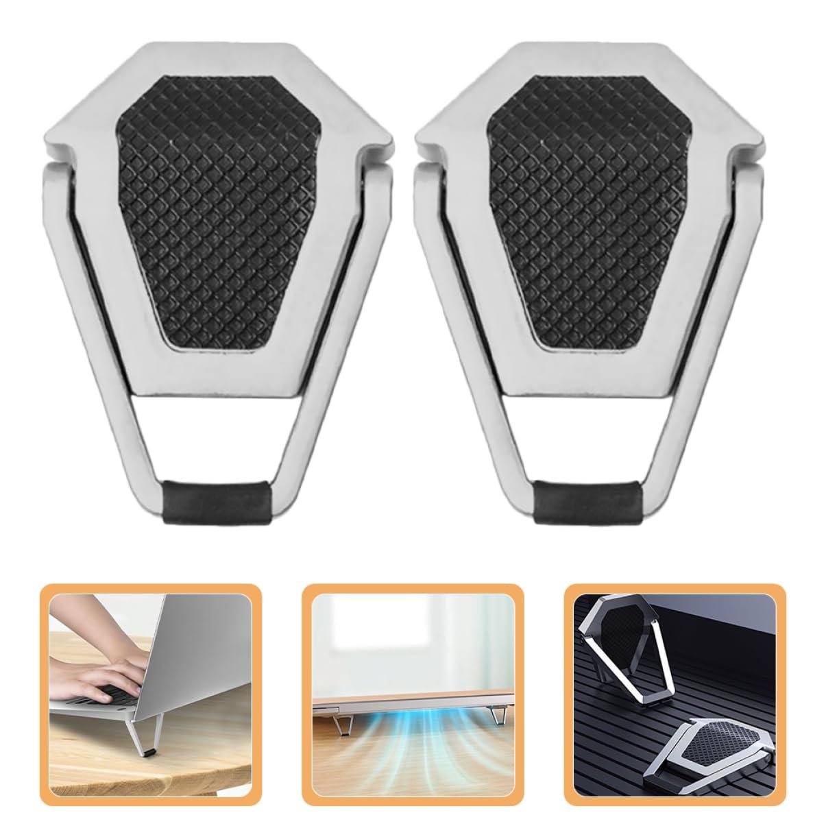 Подставка для компьютера складная, портативная, держатель для ноутбука, подставка для клавиатуры, компактный подъемник для ноутбука, охлаждающая подставка для планшета и небольших устройств, 4 шт, фото №9